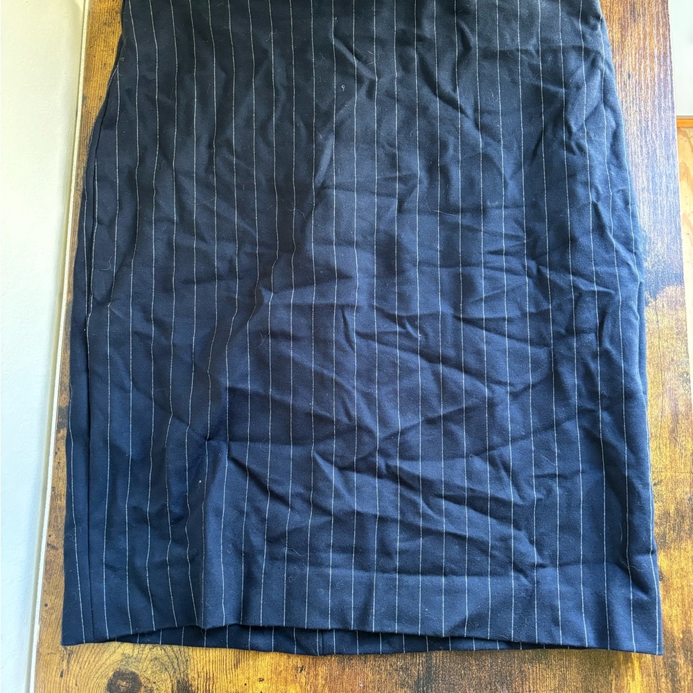 Black Pinstripe Pencil Skirt